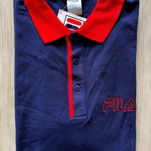 Rare Vintage NWT Fila Men’s Polo Shirt Navy UOMO Size XXL/USA 42